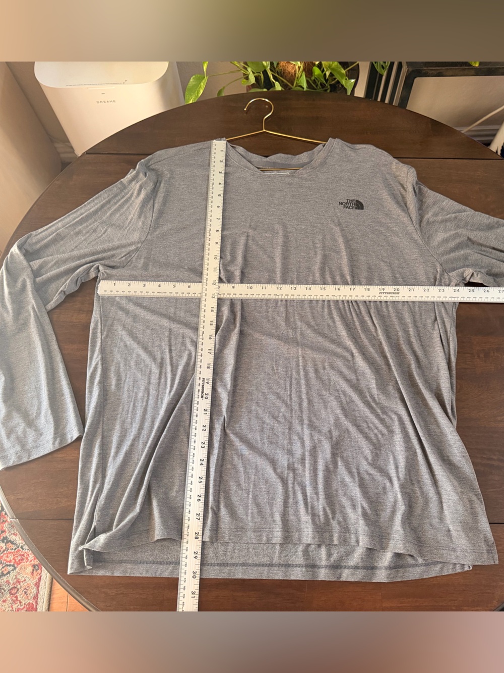 The North Face Men's Long Sleeve Heather Gray Crew Tee